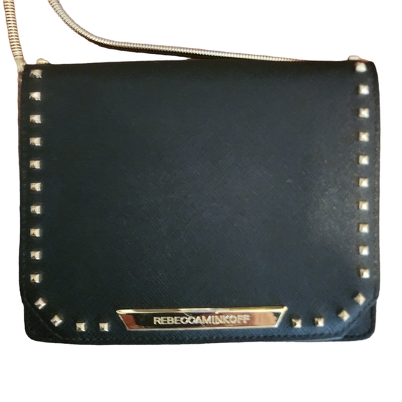 EUC Rebecca Minkoff Leather Studded Chain Strap Flap Crossbody Bag - Picture 3 of 10